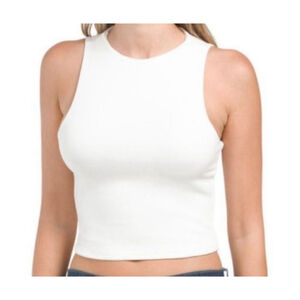 Women's Sincerely Jules White Cropped Tank Top S